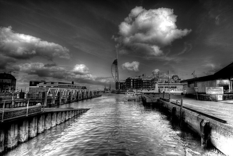 Port of Southampton with Spinnaker Tower