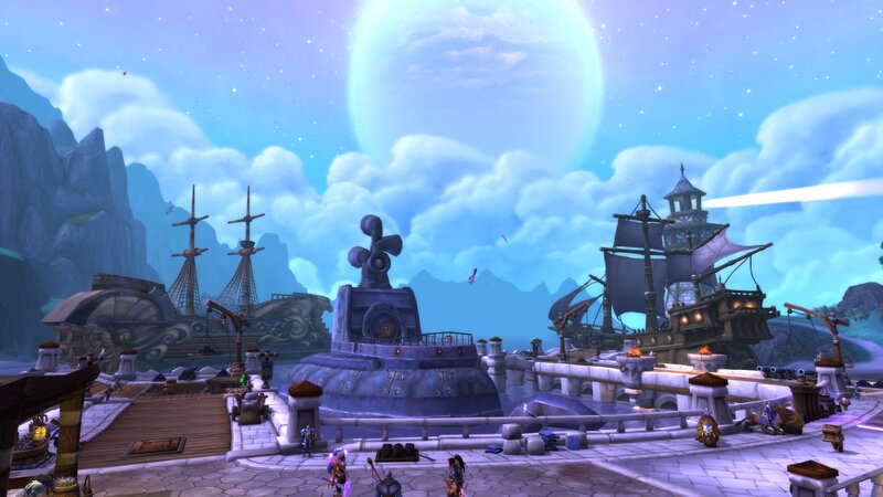 Port with Ships and Statue
