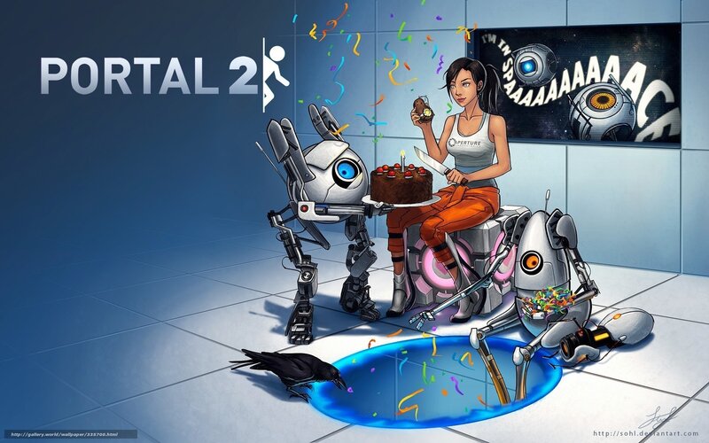 Portal 2 celebration scene