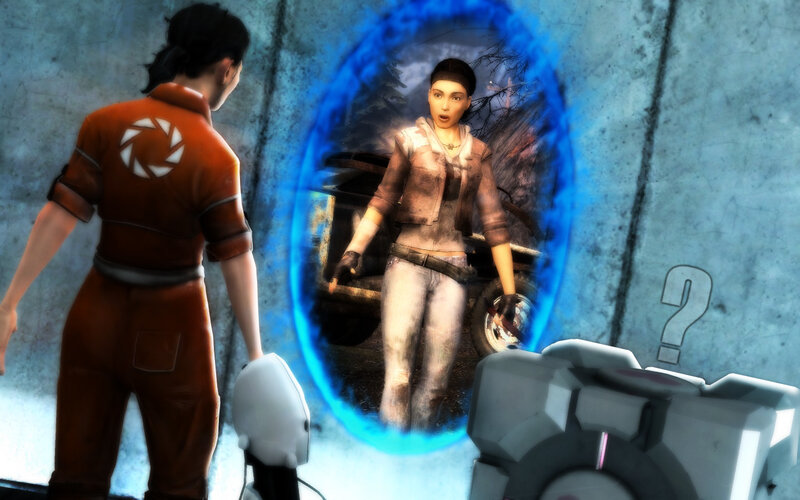 Portal 2 character interaction