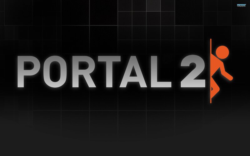 Portal 2 Logo — Black, Minimalist, Digital Art