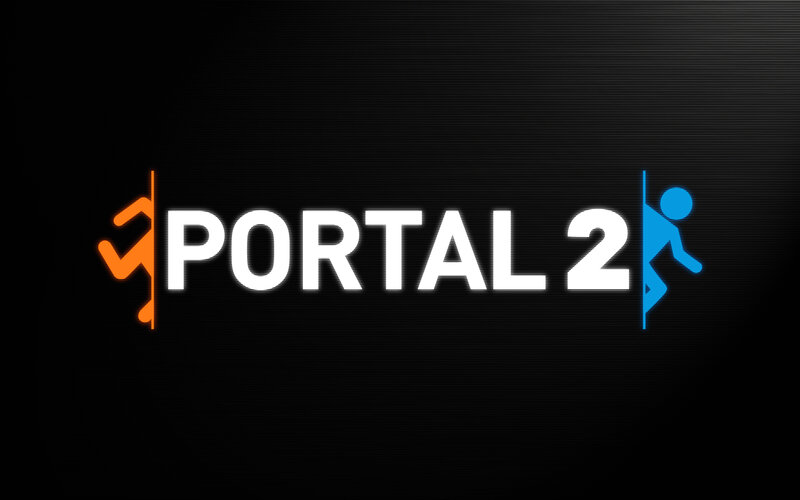 Portal 2 Logo — Black, Minimalist, Vector Art