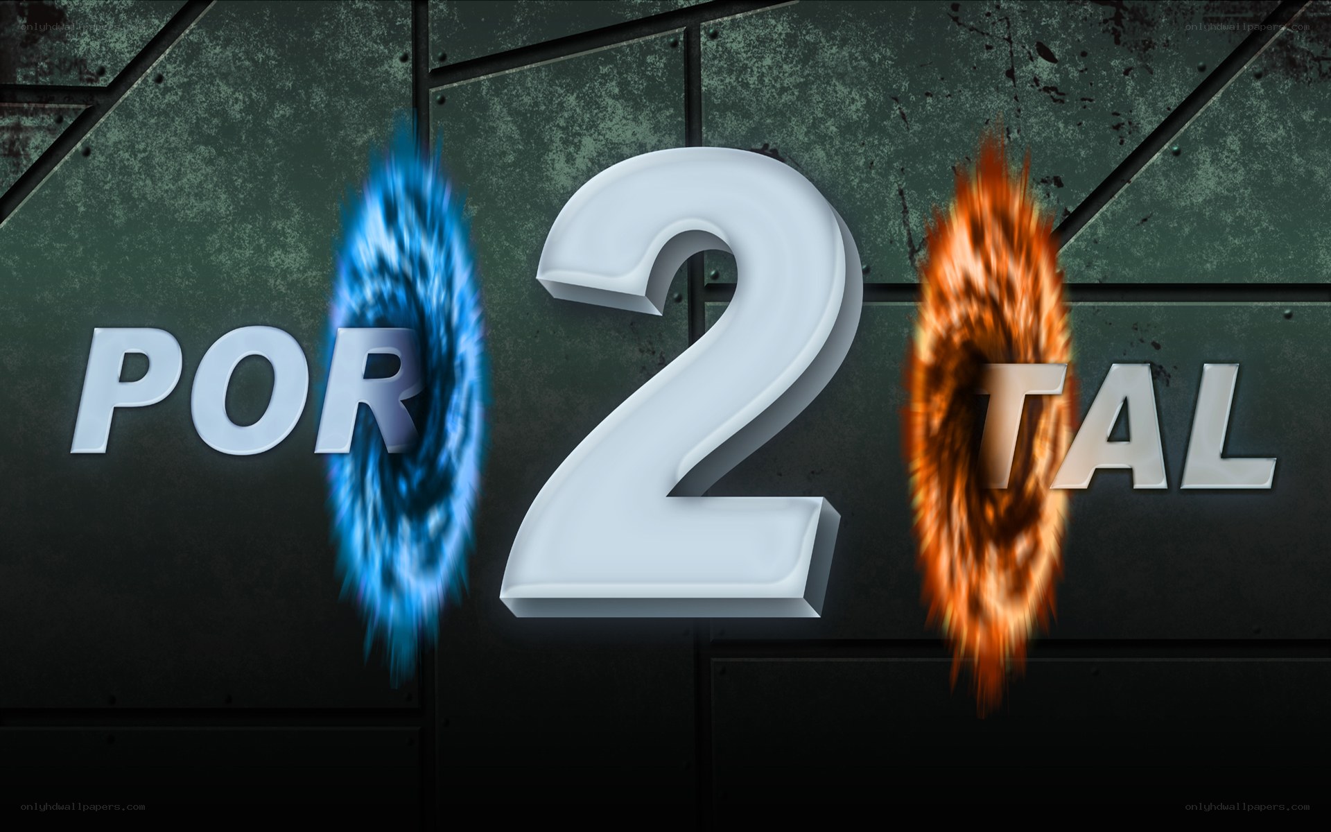Portal 2 logo with portals