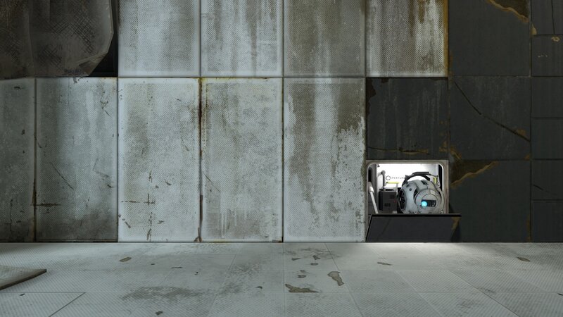 Portal 2 robot in a chamber