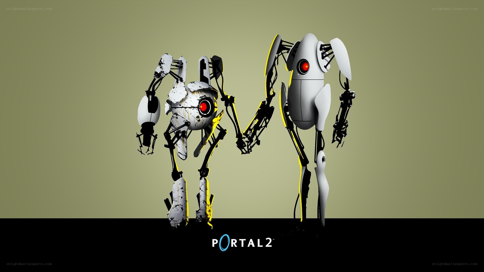 Portal 2 robots holding hands