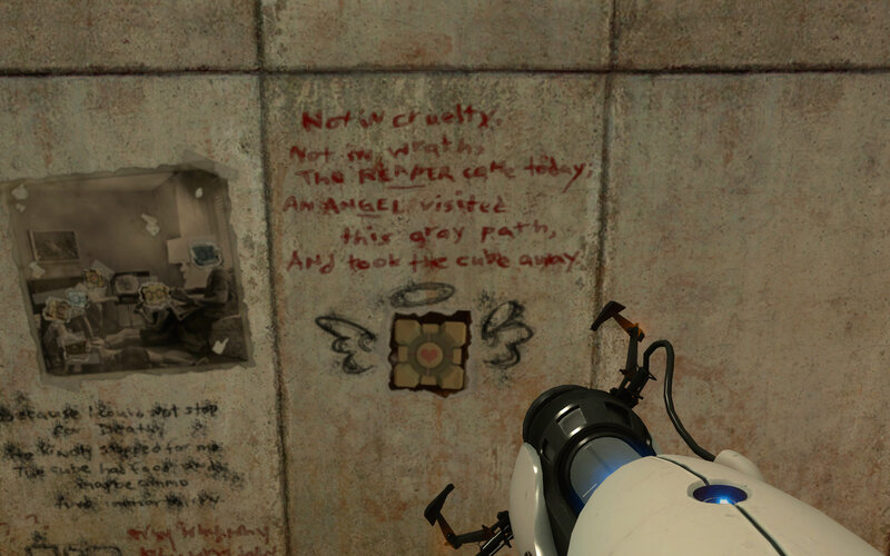 Portal 2 wall graffiti