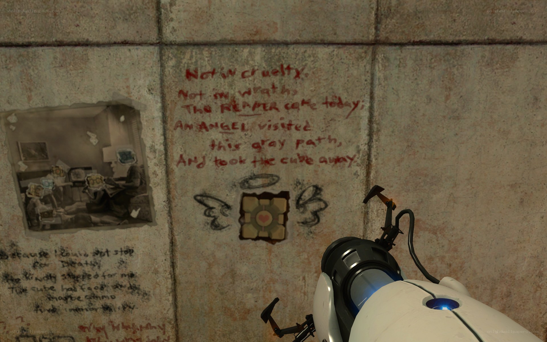 Portal 2 wall graffiti