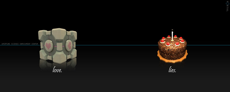 Portal cake and cube