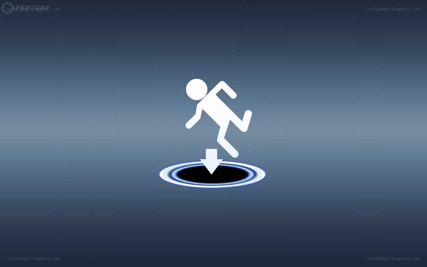 Portal character falling into portal