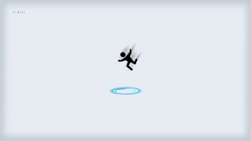 Portal character falling