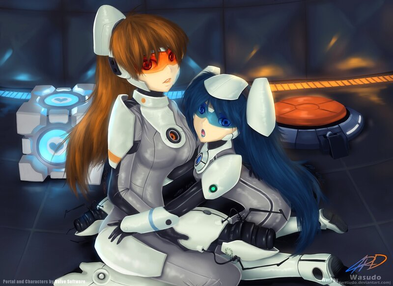 Portal characters in futuristic setting