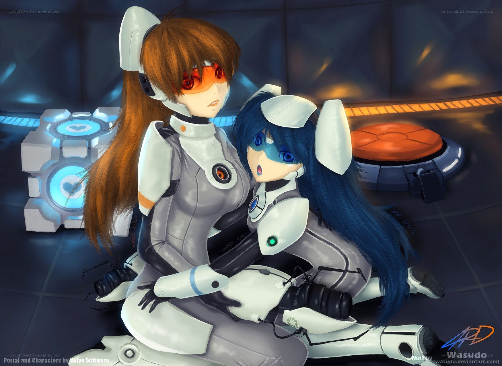 Portal characters in futuristic setting