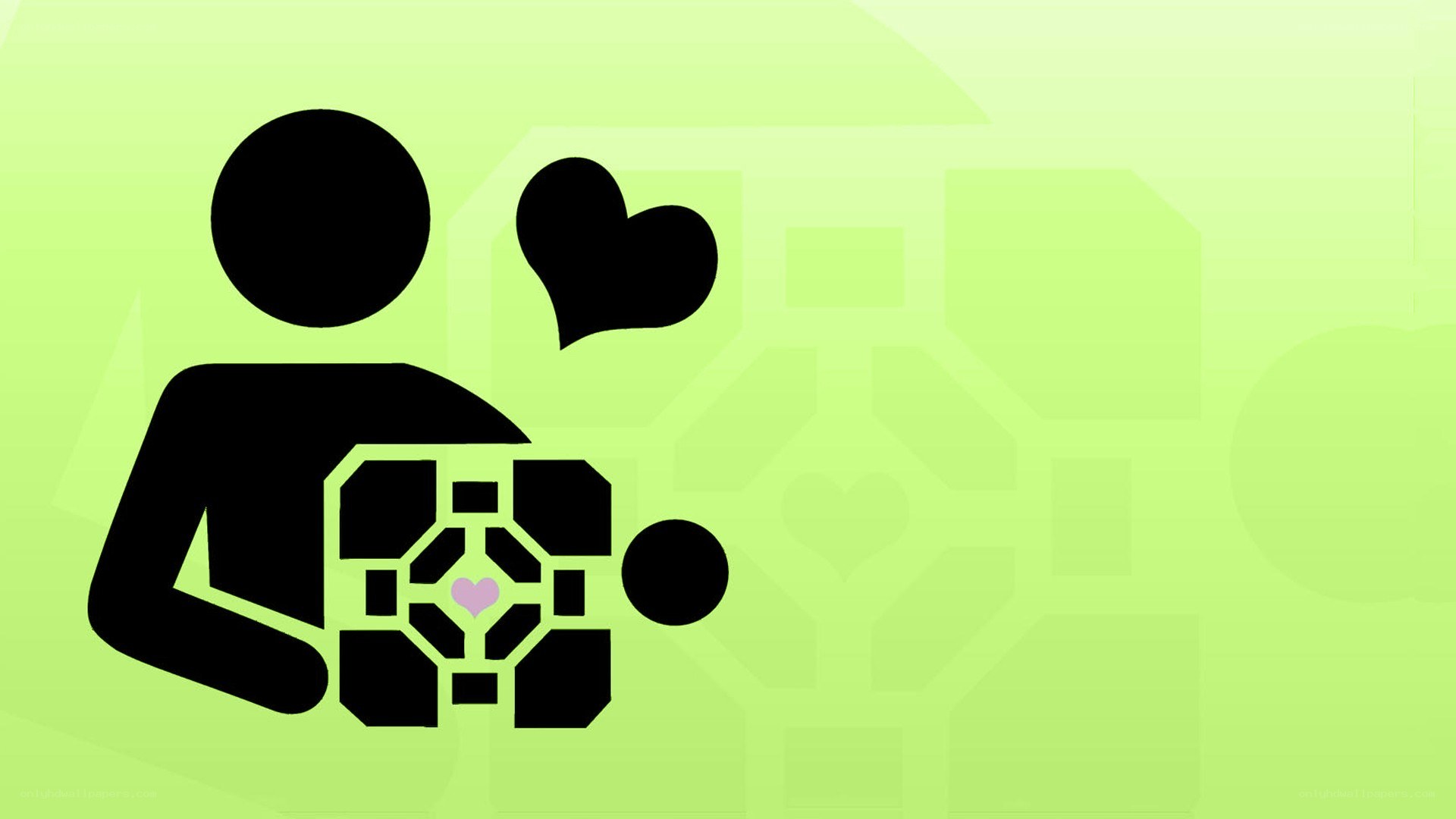Portal characters with hearts