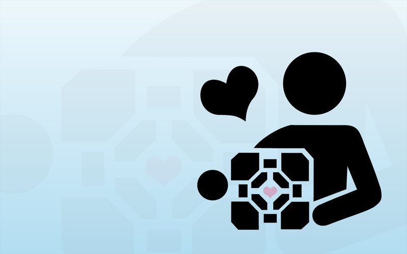 Portal characters with hearts