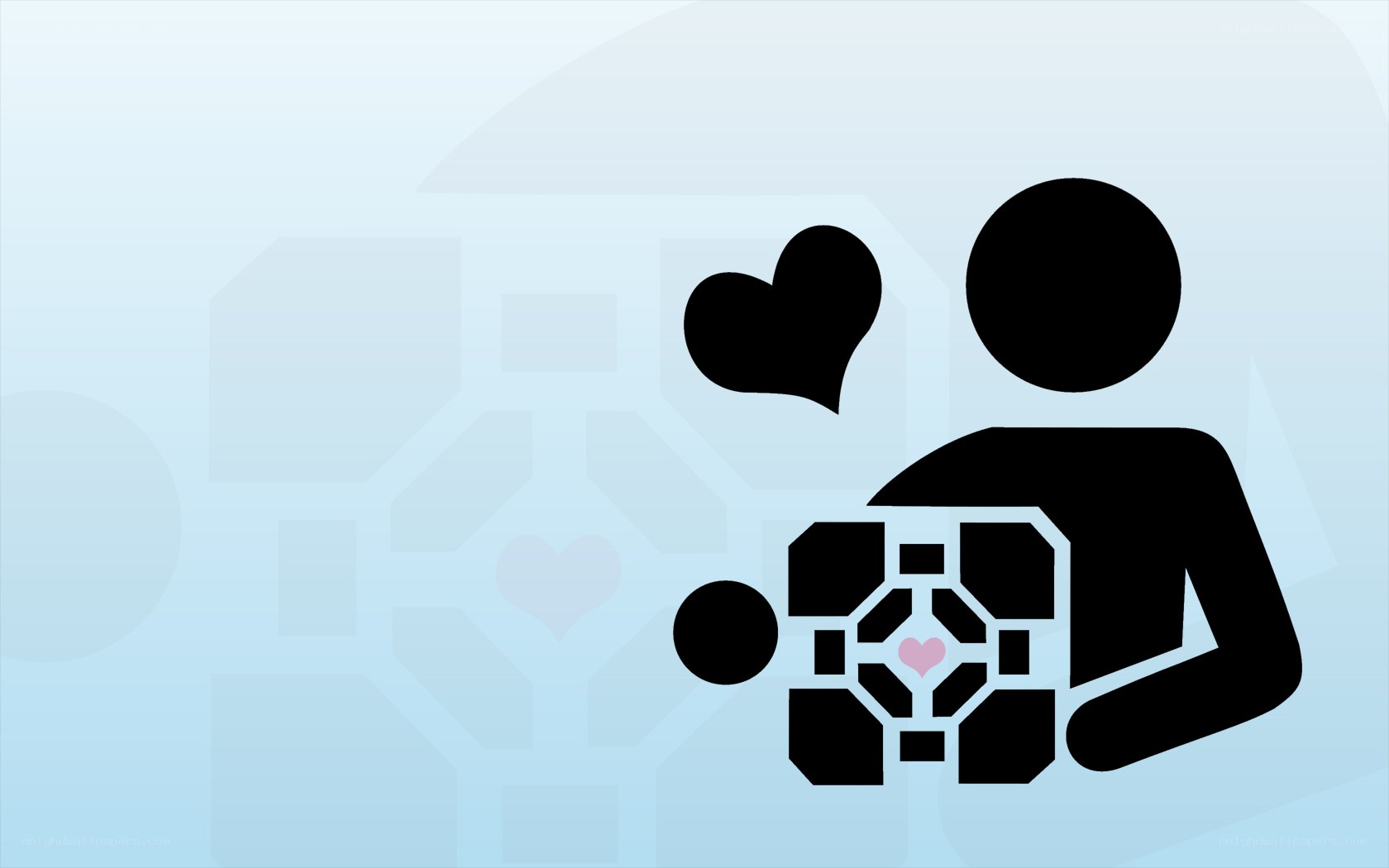 Portal characters with hearts