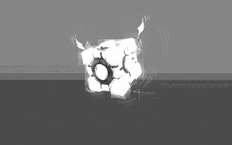 Portal companion cube sketch
