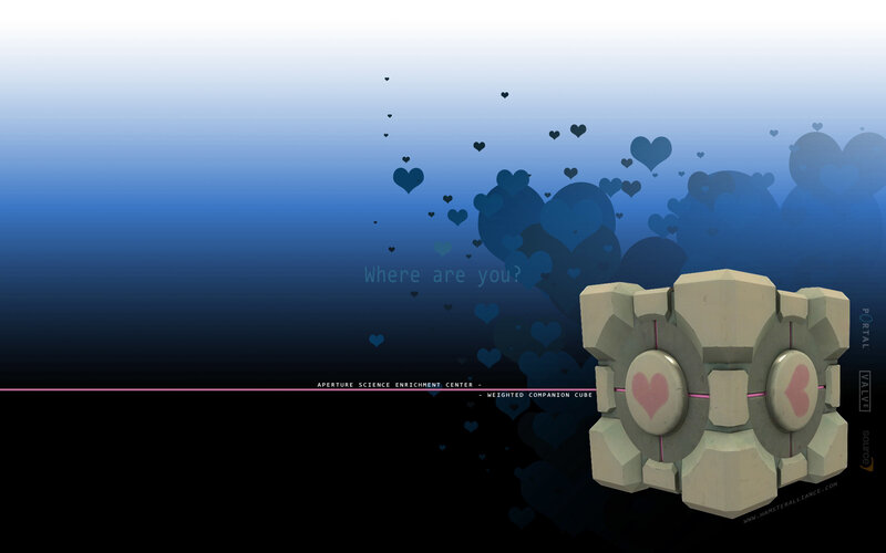 Portal Companion Cube with hearts