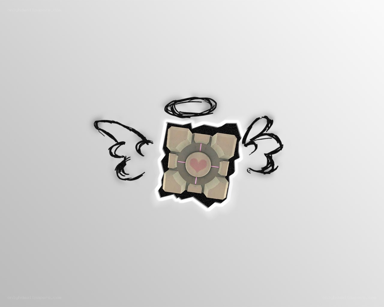 Portal Companion Cube with wings