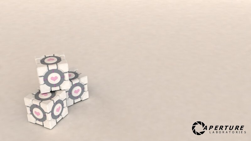 Portal cubes with heart symbols