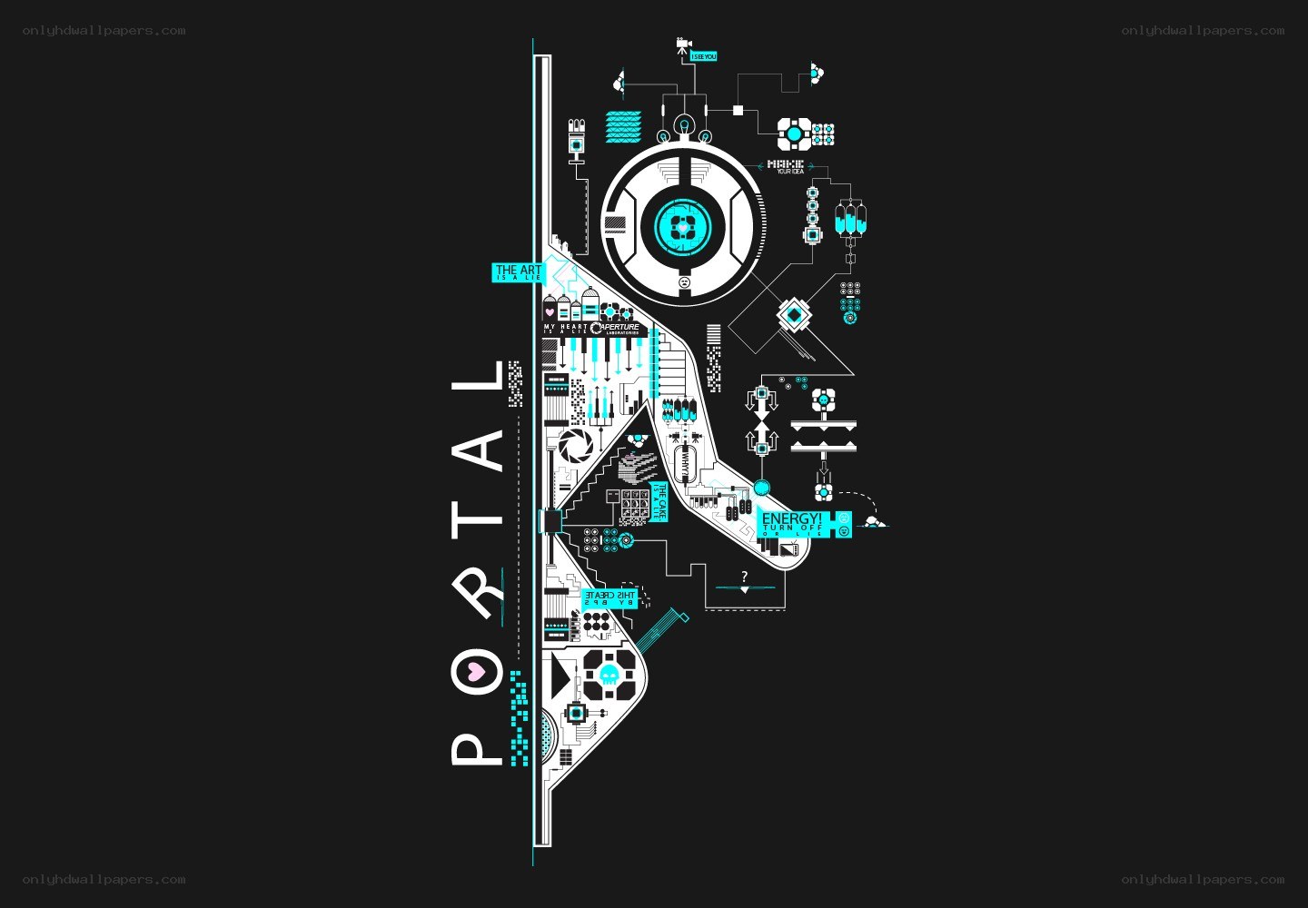 Portal game art collage