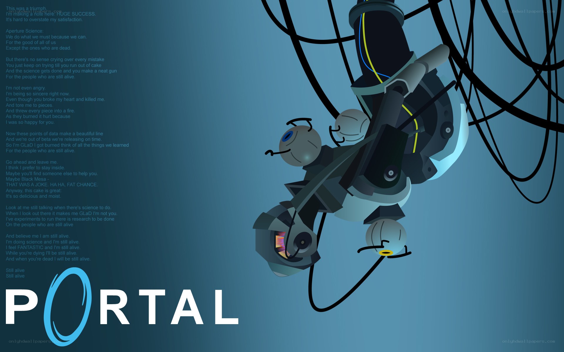 Portal game art with GLaDOS
