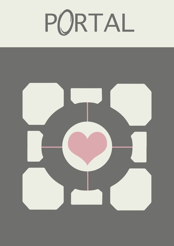 Portal game art with heart
