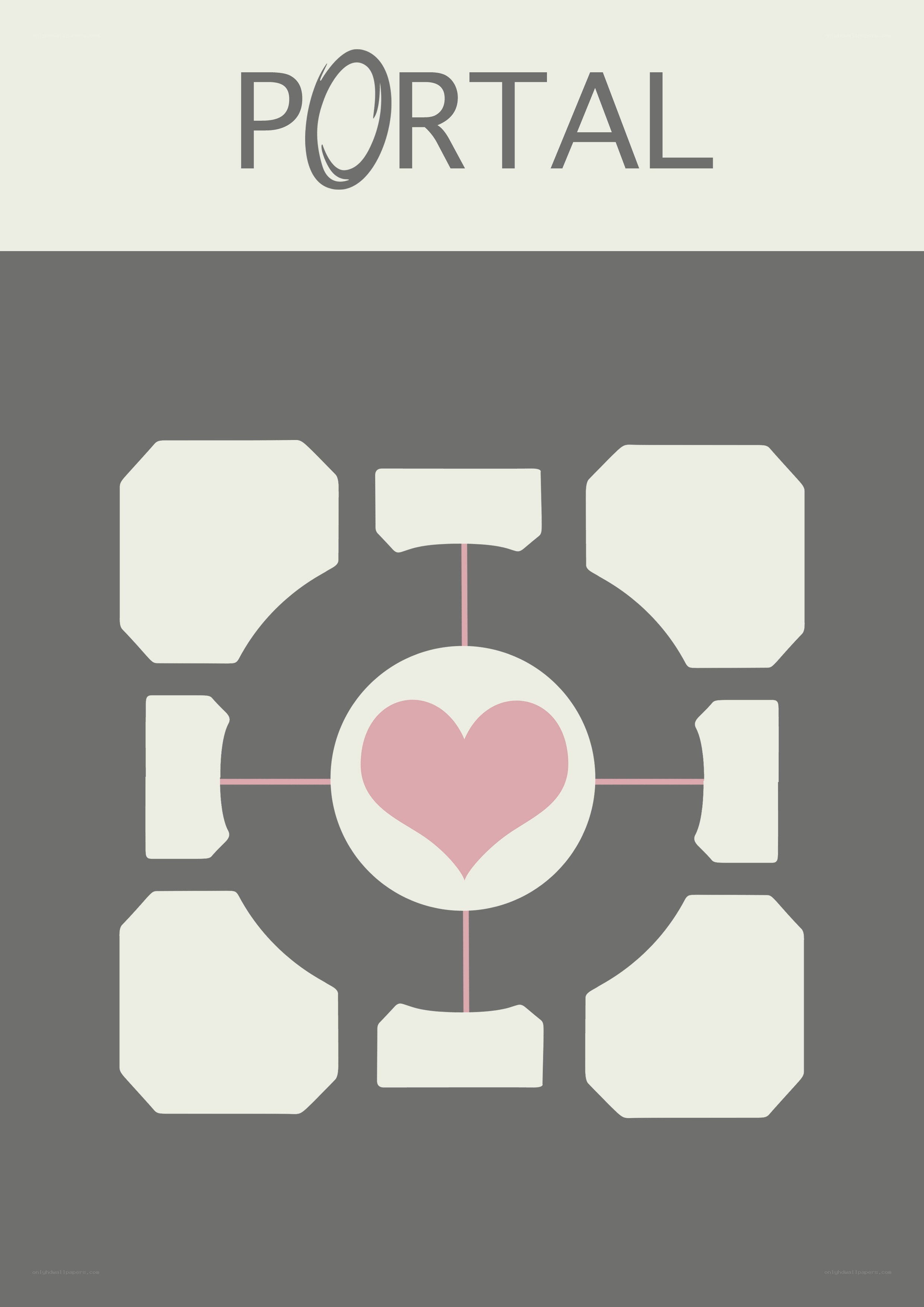 Portal game art with heart