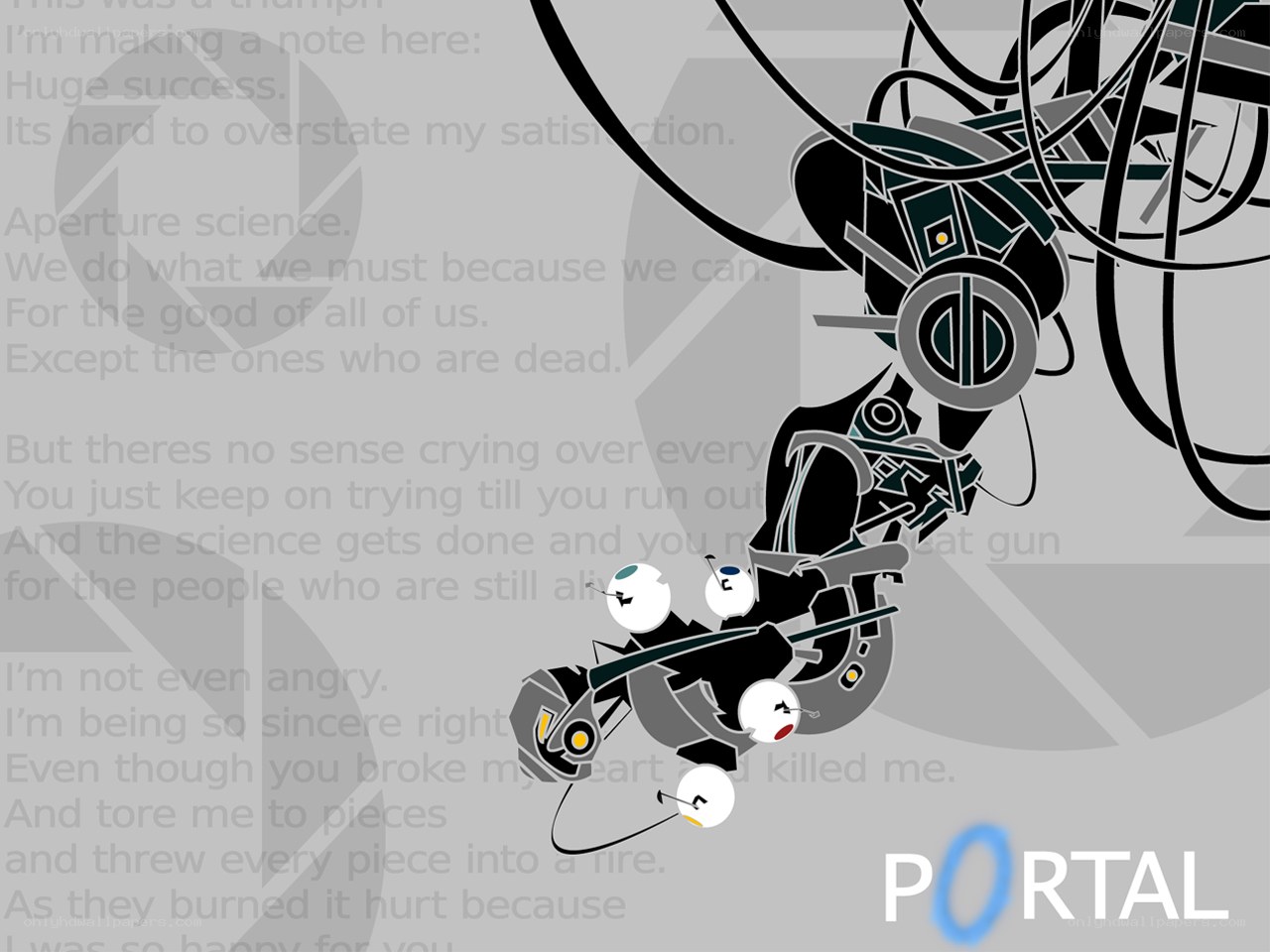 Portal game art with text
