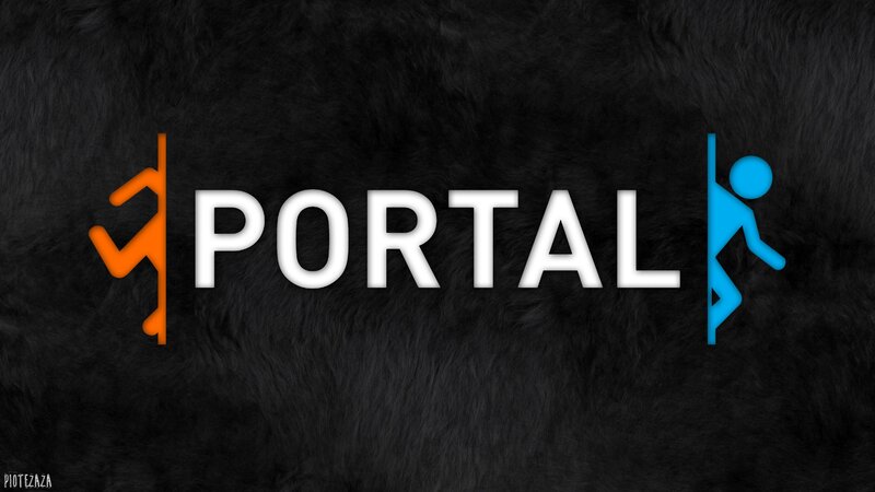 Portal Game Logo — Black, Dark