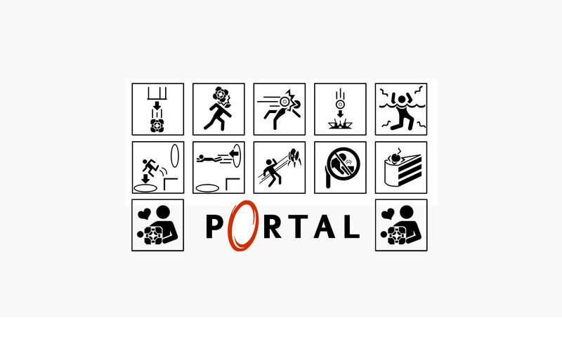 Portal game logo with icons