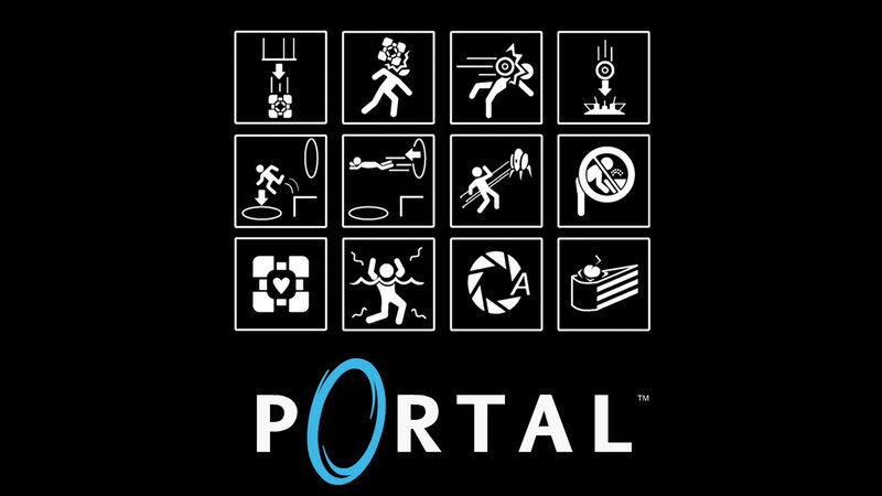 Portal game logo with icons