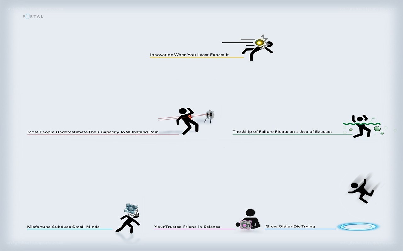 Portal game quotes collage