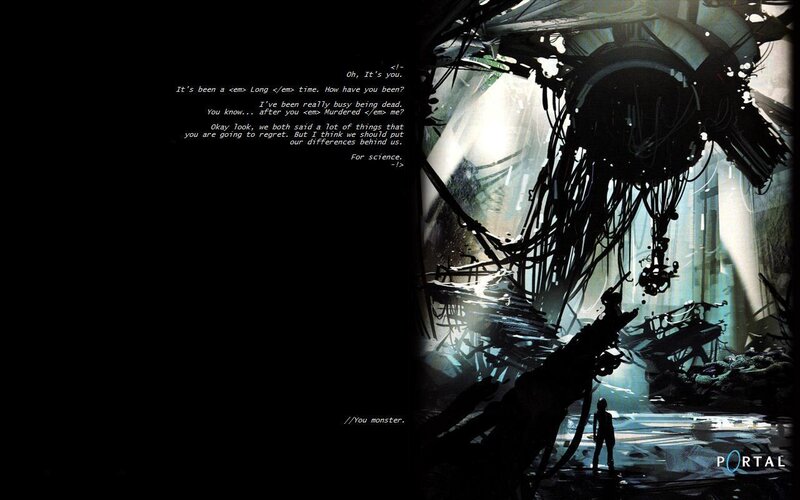 Portal game scene with GLaDOS