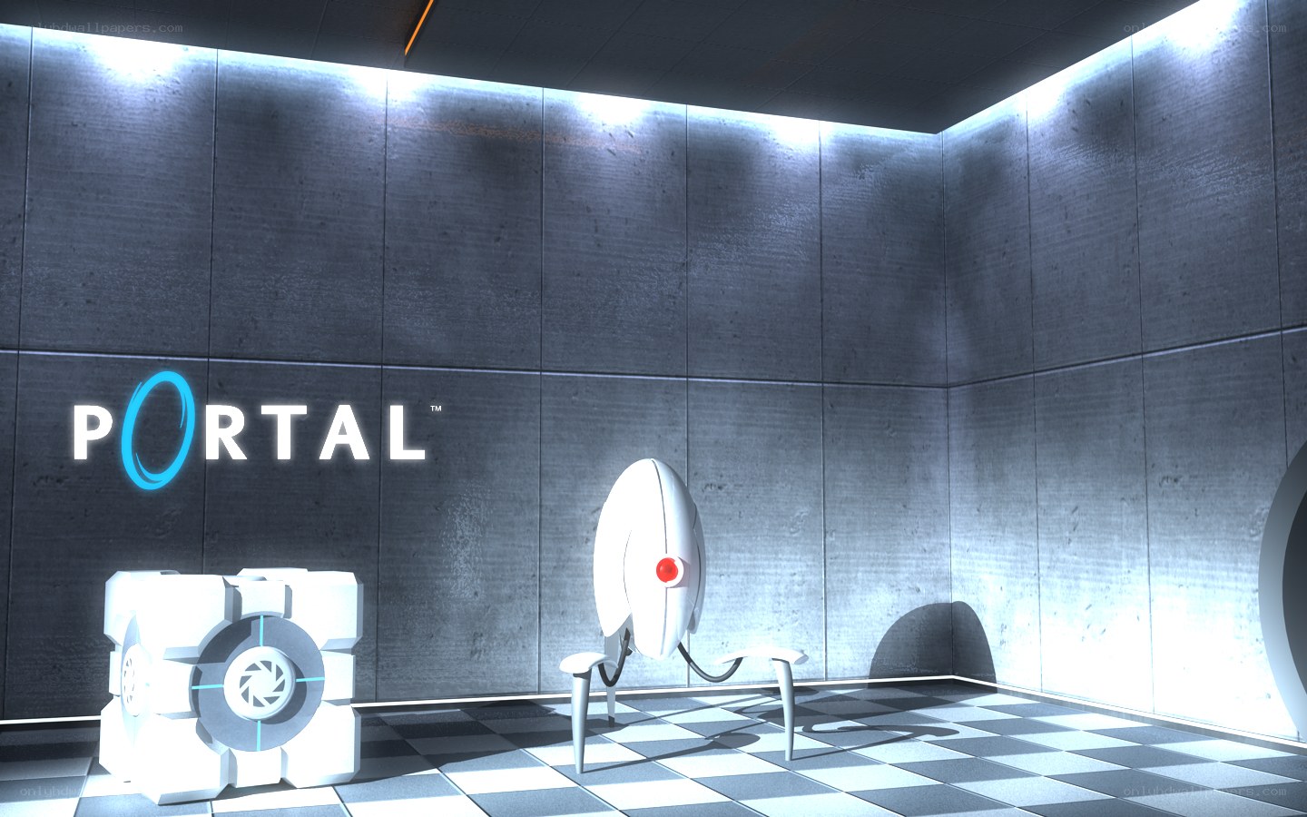 Portal game scene with GLaDOS
