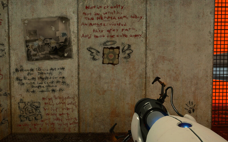 Portal game wall graffiti