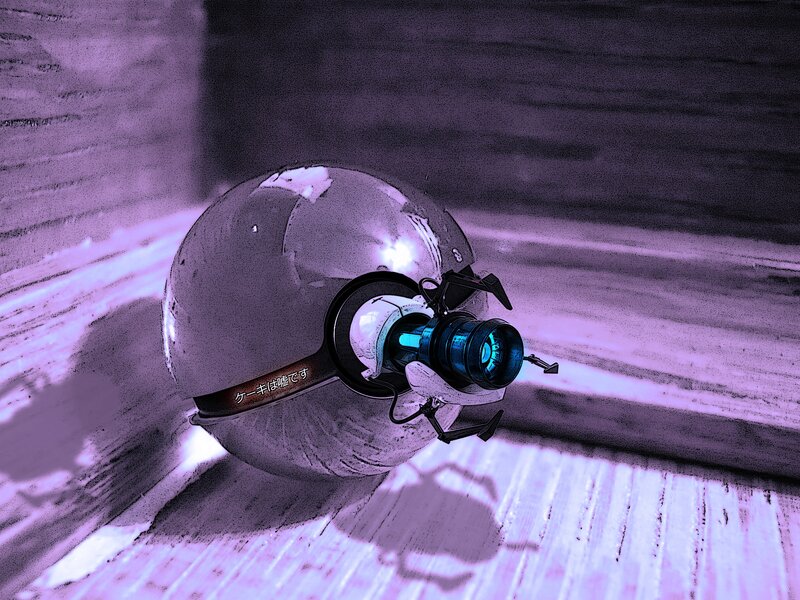 Portal gun on wooden floor