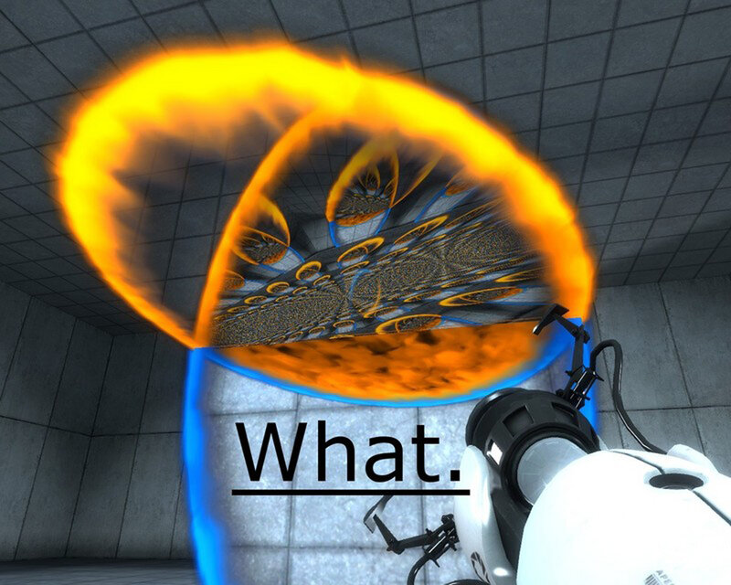 Portal gun with fiery portal