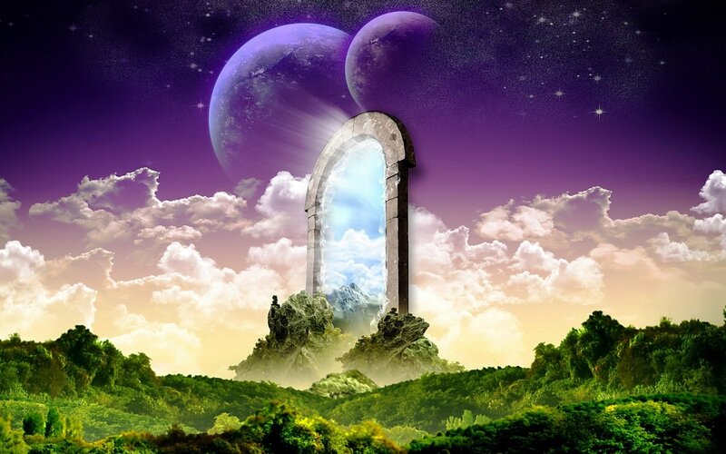 Portal in Alien Landscape — Purple