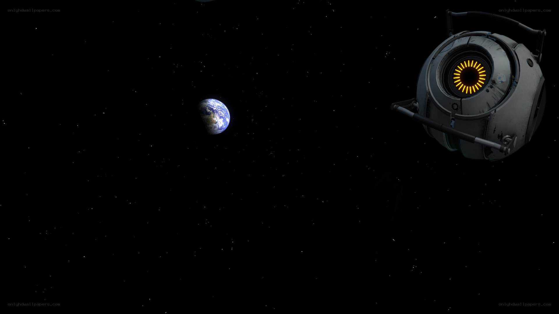 Portal robot with Earth in space