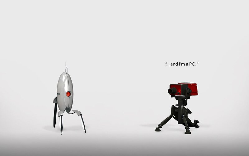 Portal robots in white room
