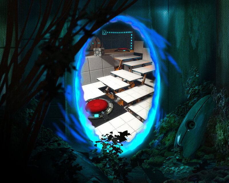 Portal to a futuristic chamber