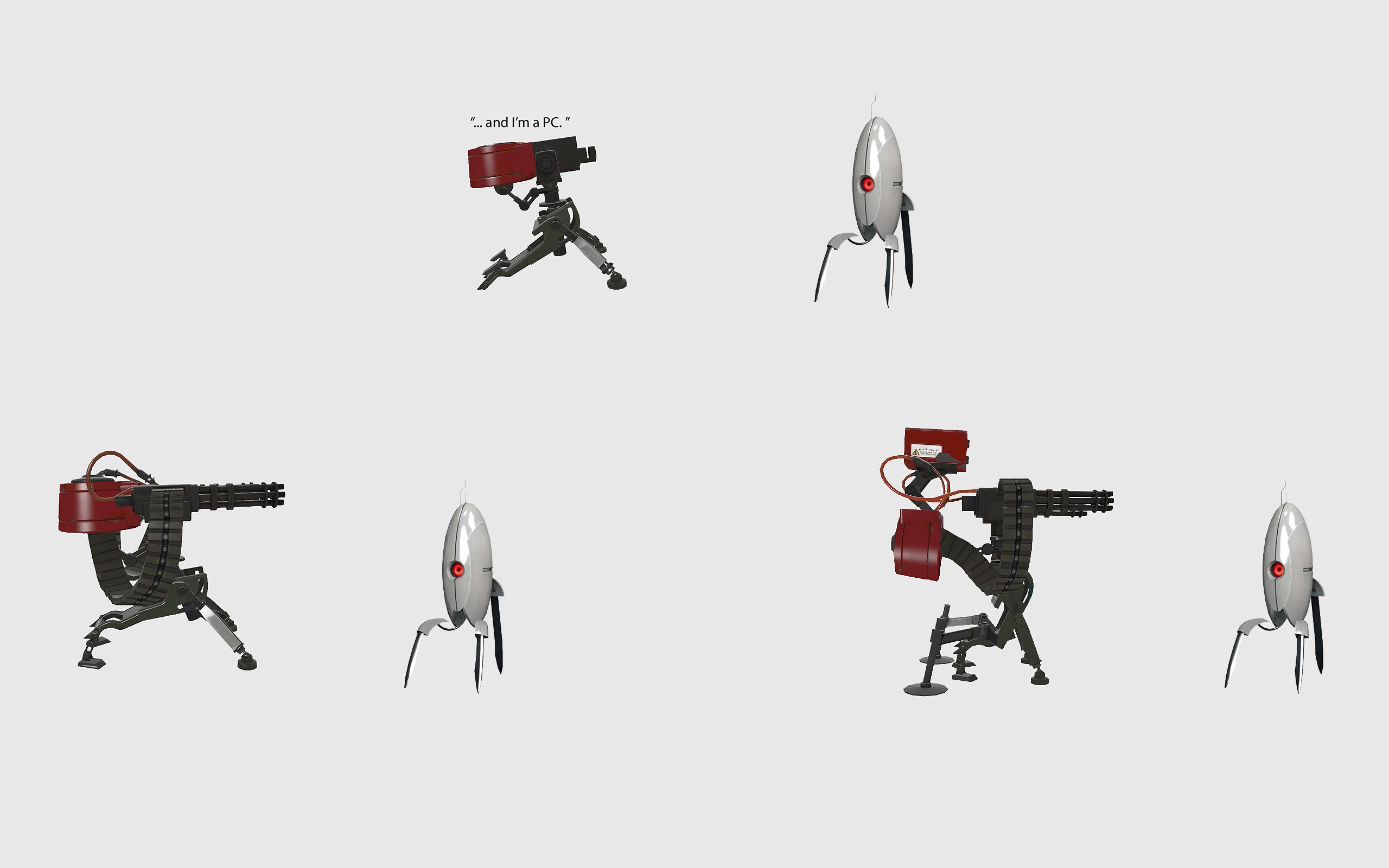 Portal turrets and robots