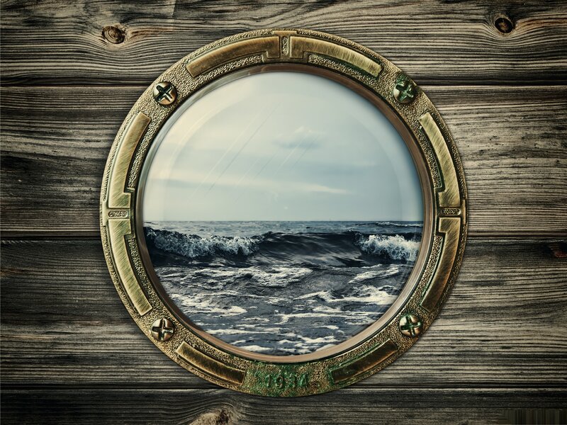 Porthole View of Ocean