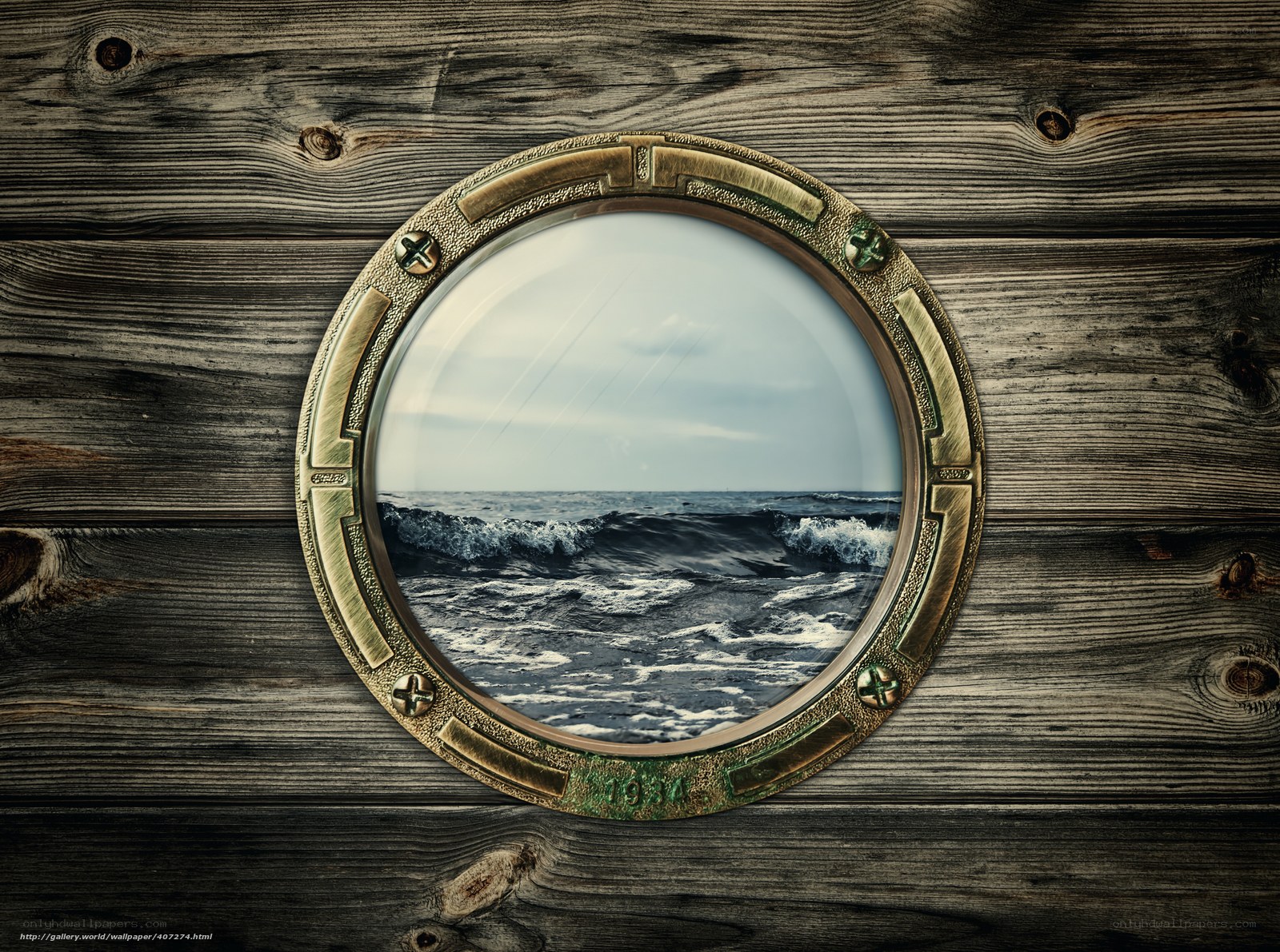 porthole view of the ocean