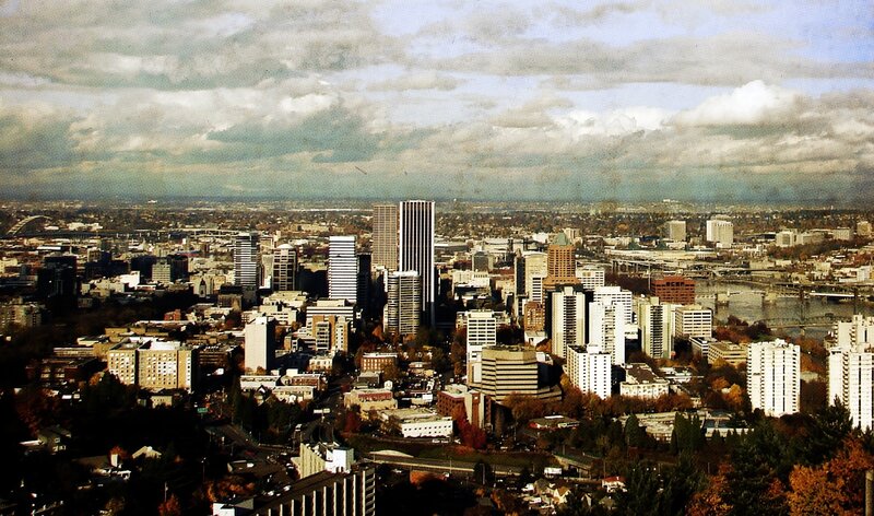 Portland city skyline view
