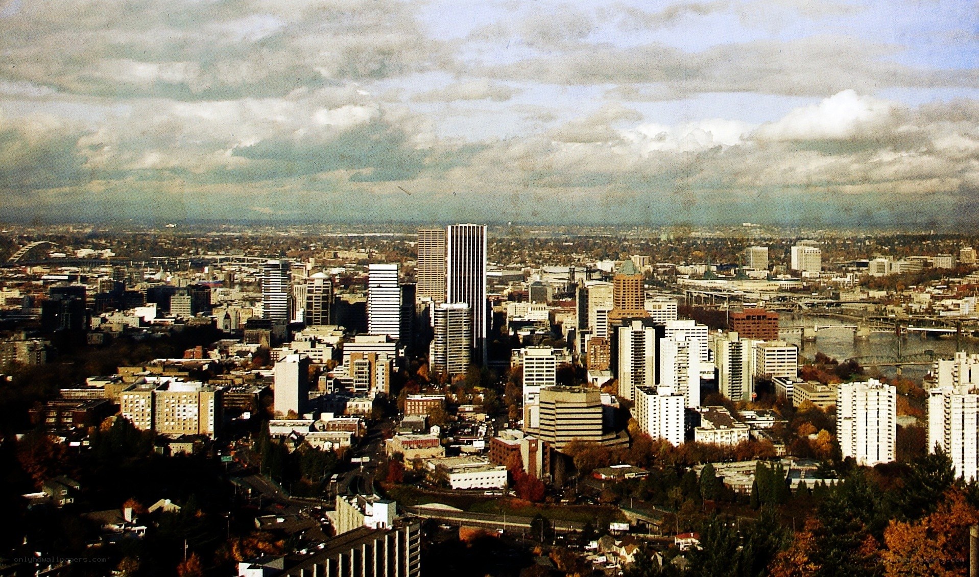 Portland city skyline view