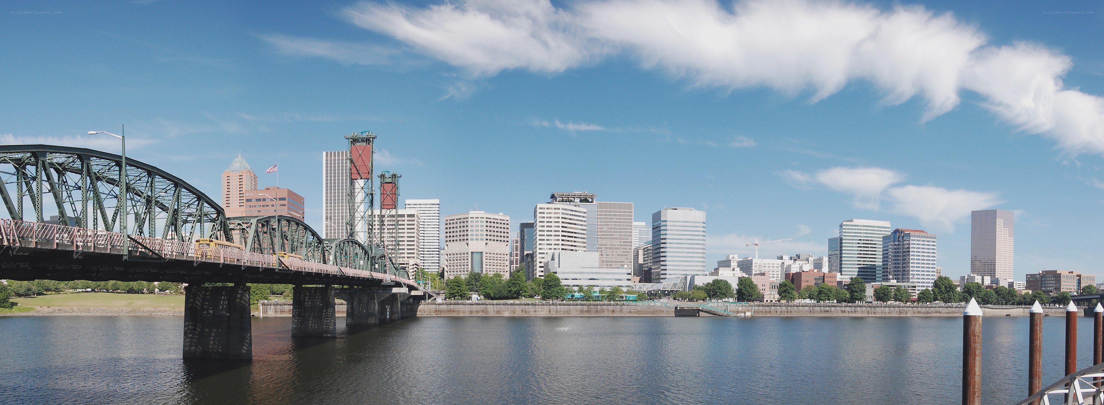 Portland city skyline with bridge