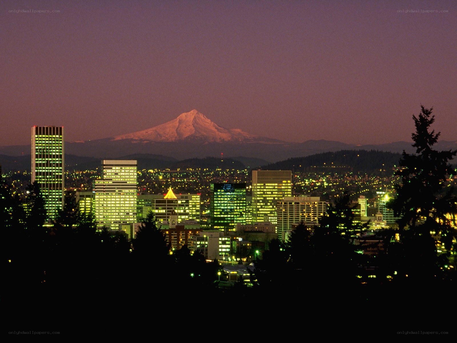 Portland cityscape at dusk