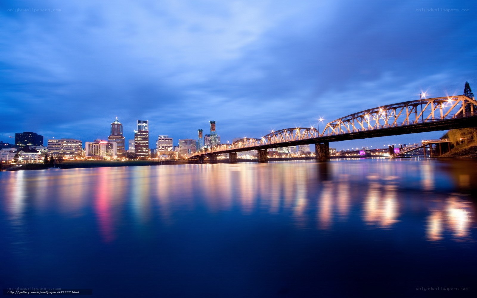 Portland cityscape at dusk