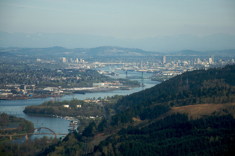 Portland cityscape from a hill